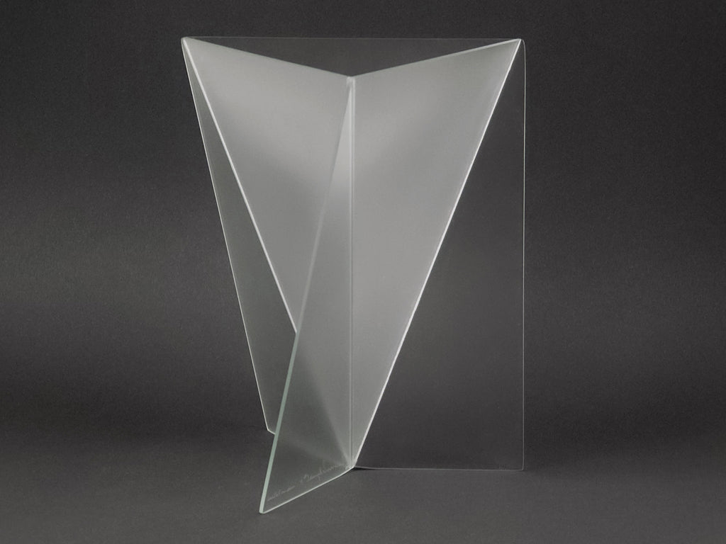 1981 Mart van Schijndel Delta vase, Dutch postmodern design iconic frosted glass vase, main image.