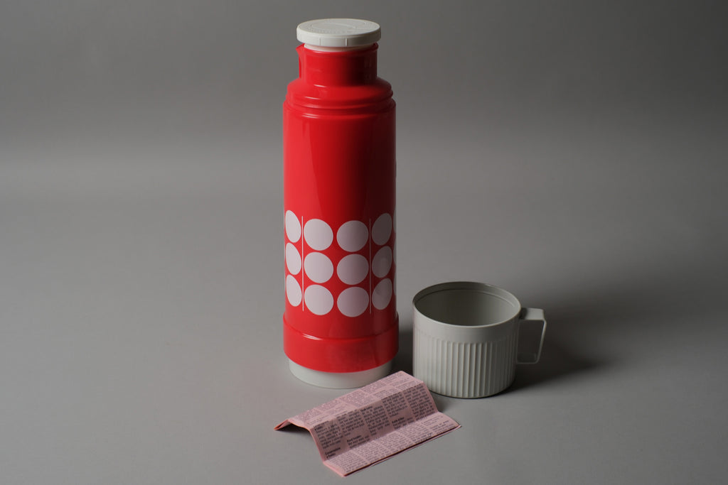 Rotpunkt Dr Zimmermann vacuum flask, NOS complete with original pink user manual booklet, West Germany 1970s