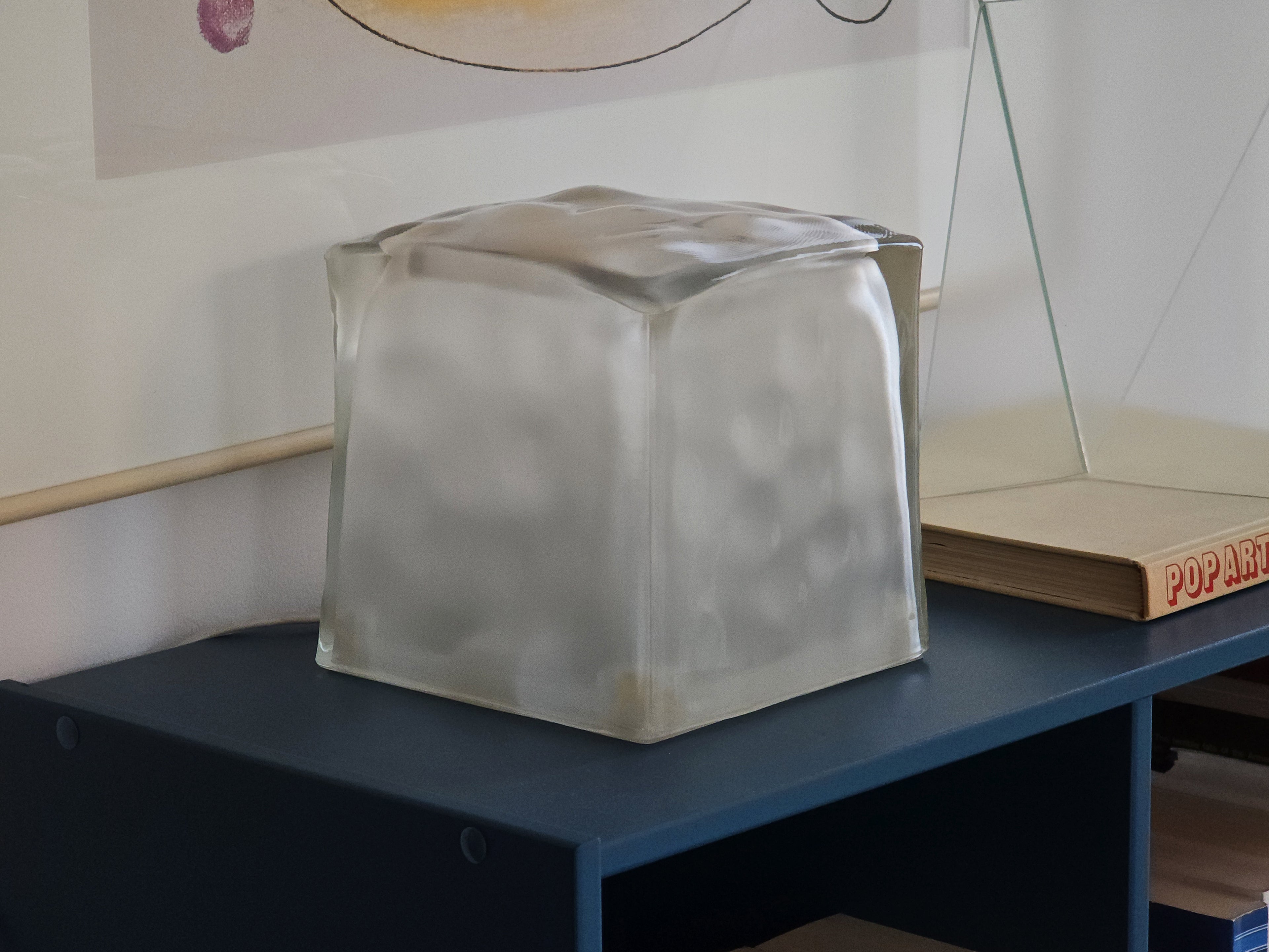 Styled image of ice cube frosted glass lamp Iviken by IKEA.