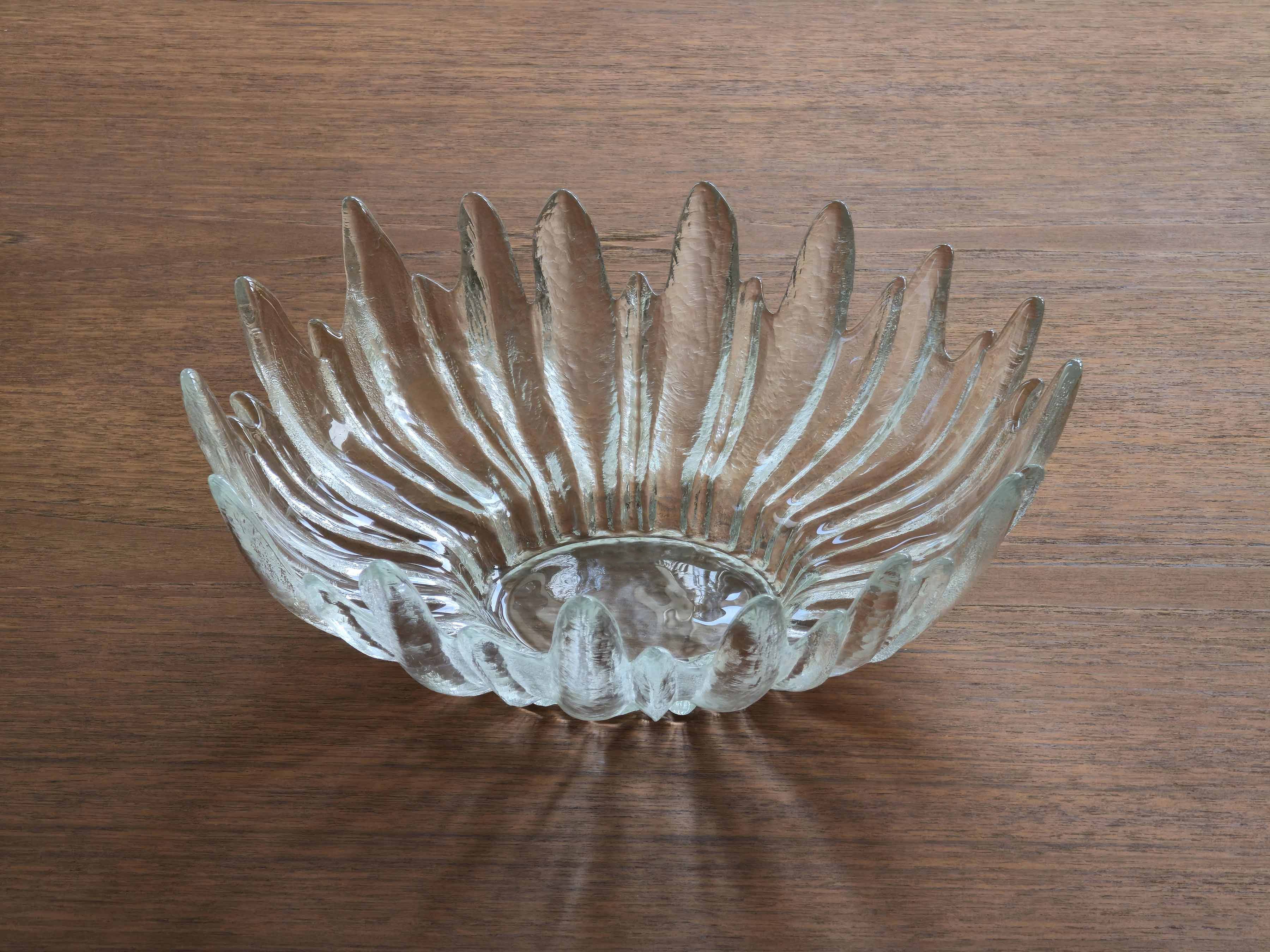 1970s Brutalist Art Glass Vessel 'Alaska' By Uno Westerberg For Pukeberg Sweden.